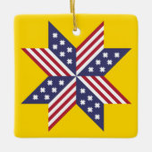Patriottisch rood wit blauw standaard sterren Stri Keramisch Ornament (Voorkant)
