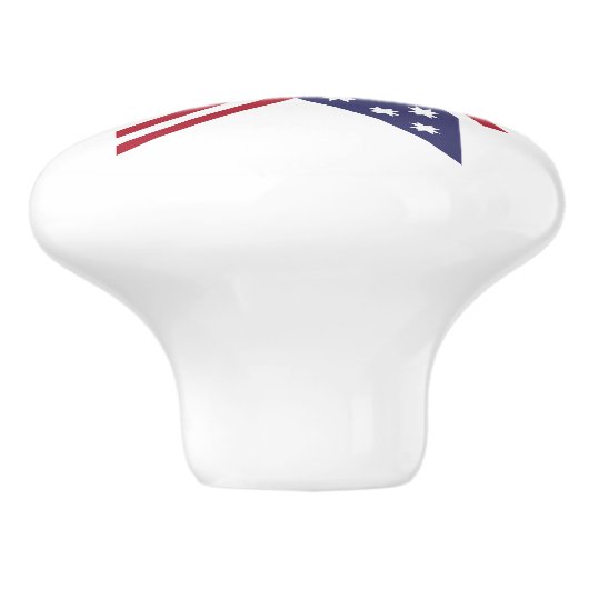 Patriottisch rood wit blauw standaard sterren Stri Keramische Knop (Zijkant)