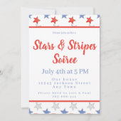 Patriottisch Rood Wit Blauw Sterren 4th van Juli F Kaart (Voorkant)