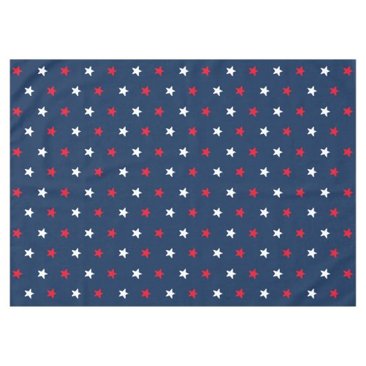 Patriottisch rood wit, donkerblauw stertonpatroon tafelkleed (Voorkant (Horizontaal))