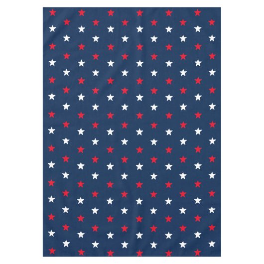 Patriottisch rood wit, donkerblauw stertonpatroon tafelkleed (Voorkant)