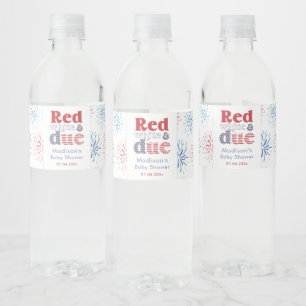 Patriottisch rood wit en behoorlijk Baby shower pa Waterfles Etiket