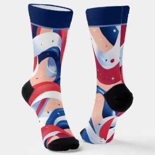 Patriottisch Rood Wit en Blauw 4 juli Sokken