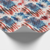 Patriottisch Rood Wit en Blauw 4 juli Wrapping Cadeaupapier (Hoek)