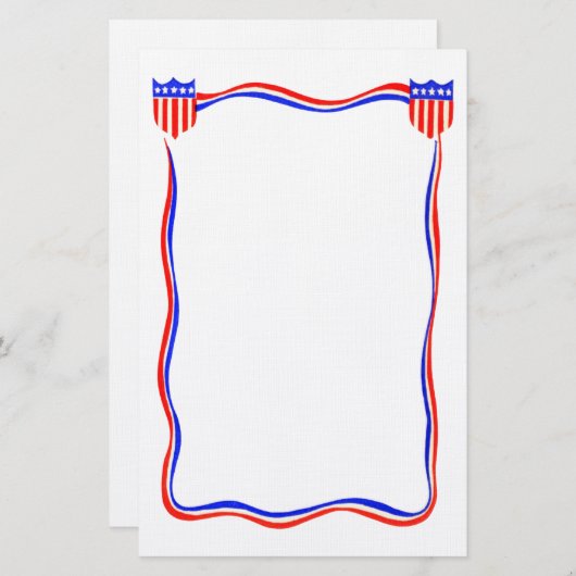  patriottisch rood, wit en blauw briefpapier (Voorkant / Achterkant)