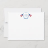 Patriottisch rood wit en blauw drie letter monogra bedankkaart (Voorkant)