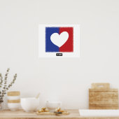 Patriottisch rood wit en blauw eenheidshart poster (Keuken)