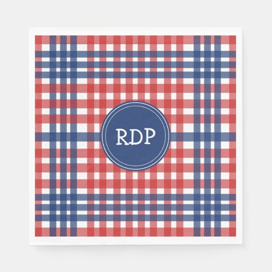 Patriottisch rood wit en blauw geplakt servetten (Voorkant)