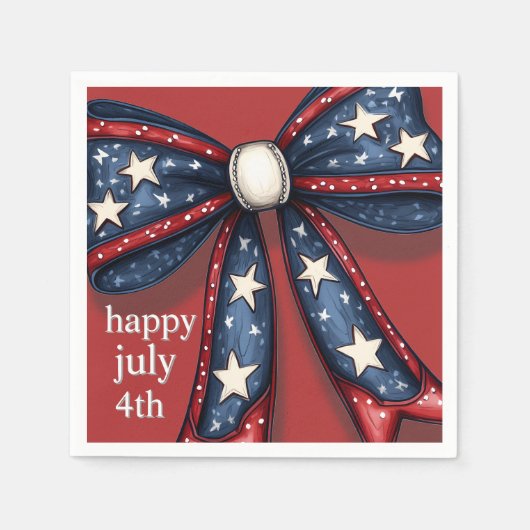 Patriottisch Rood Wit en Blauw Grote Boog Servet (Voorkant)