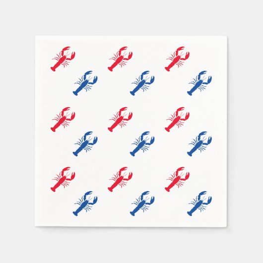 Patriottisch rood wit en blauw kreeftenpapier servet (Voorkant)