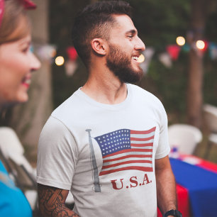 Patriottisch Rood Wit en Blauw Mannen T-shirt
