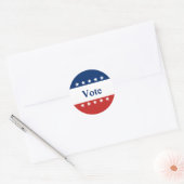 Patriottisch rood wit en blauw met sterren Stemmin Ronde Sticker (Envelop)