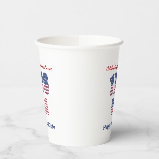 Patriottisch rood wit en blauw op 4 juli papieren bekers (Links)