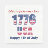 Patriottisch rood wit en blauw op 4 juli servet (Voorkant)