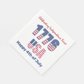 Patriottisch rood wit en blauw op 4 juli servet (Hoek)