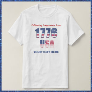 Patriottisch rood wit en blauw op 4 juli t-shirt