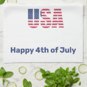 Patriottisch rood wit en blauw op 4 juli theedoek (Gevouwen)