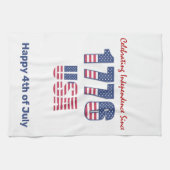 Patriottisch rood wit en blauw op 4 juli theedoek (Horizontaal)