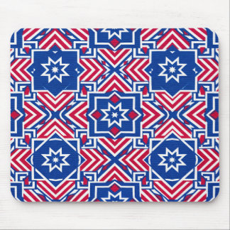 Patriottisch rood wit en blauw patroon muismat