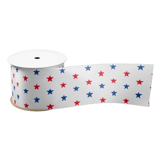 Patriottisch rood wit en blauw sterrenpatroon lint (Spoel)