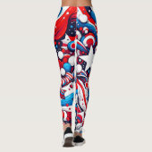 Patriottisch Rood, Wit en Blauw Vierde van juli Leggings (Achterkant)