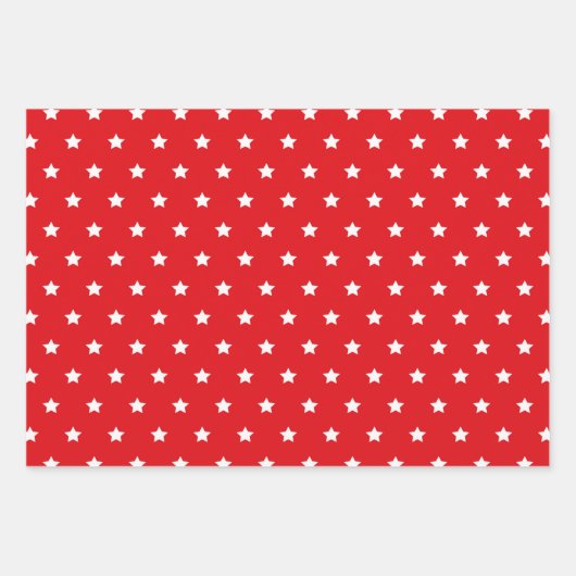 Patriottisch rood, wit en blauw Vlag Stars Patroon Inpakpapier Vel (Voorkant 3)
