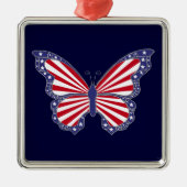 Patriottisch rood wit en blauw vlinder Ornament (Voorkant)