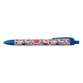 Patriottisch rood wit en blauw vuurwerk blauwe inkt pen (Bovenkant)