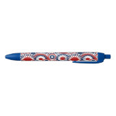 Patriottisch rood wit en blauw vuurwerk blauwe inkt pen (Bodem)