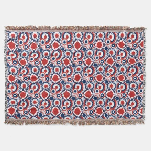 Patriottisch rood wit en blauw vuurwerk deken (Voorkant)