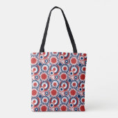 Patriottisch rood wit en blauw vuurwerk draagtas (Achterkant)