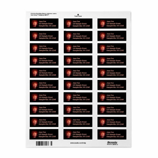 Patriottisch rood, wit en blauw vuurwerk II Etiket (Full Sheet)