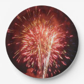 Patriottisch rood, wit en blauw vuurwerk II Papieren Bordje (Voorkant)