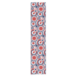 Patriottisch rood wit en blauw vuurwerk korte tafelloper