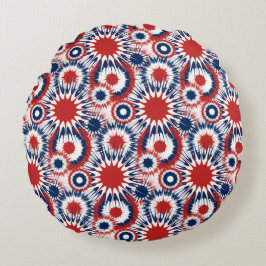 Patriottisch rood wit en blauw vuurwerk rond kussen