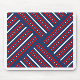 patriottisch rood wit sterren patroon muismat