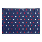 Patriottisch rood witte marjoen blauw sterpatroon  kussensloop (Achterkant-Rechts)