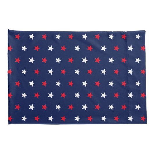 Patriottisch rood witte marjoen blauw sterpatroon  kussensloop (Achterkant-Rechts)