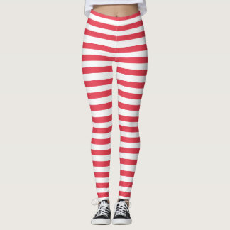 Patriottisch rood, witte streep Leggings