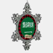 Patriottisch Saoedi-Arabië, buffelplein, Saoedisch Tin Sneeuwvlok Ornament (Links)