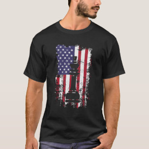 Patriottisch Schaak Koning Amerikaanse Vlag T-shirt