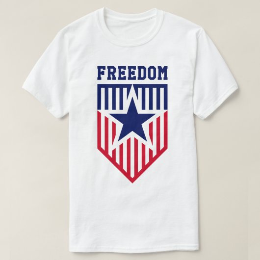 Patriottisch Schild van de Vrijheid Embleem T-shirt (Design voorkant)