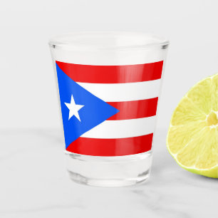 Patriottisch schot met vlag van Puerto Rico Shot Glas