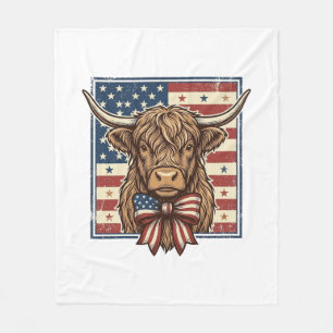 Patriottisch Schots Hoogland Rund Vintage Gravure Fleece Deken