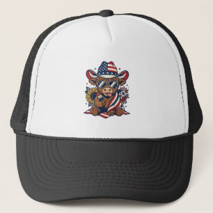 Patriottisch Schots Hoogland Rund Vintage Gravure Trucker Pet