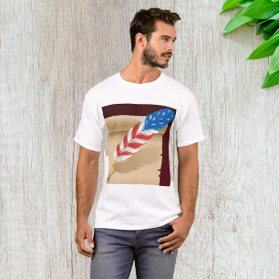 Patriottisch schrijfveer op antiek papier t-shirt