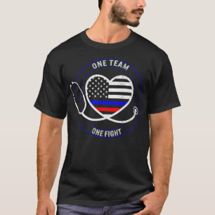 Patriottisch Shirt, een team een vecht stethoscoop T-shirt