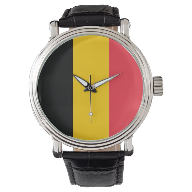 Patriottisch, speciaal horloge met vlag van België (Voorkant)