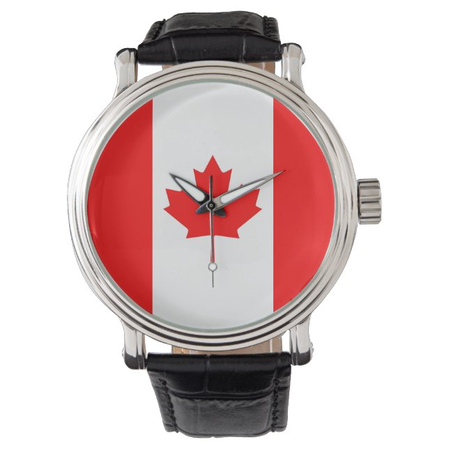Patriottisch, speciaal horloge met vlag van Canada (Voorkant)