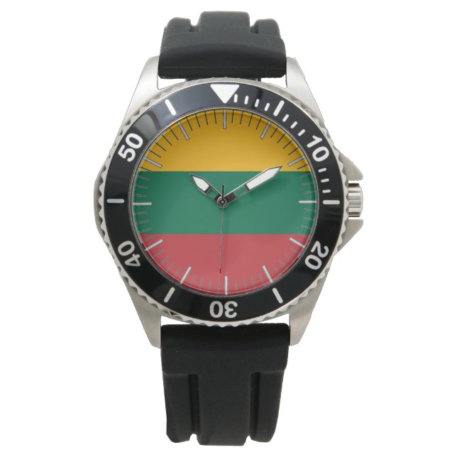 Patriottisch, speciaal horloge met vlag van Litouw (Voorkant)